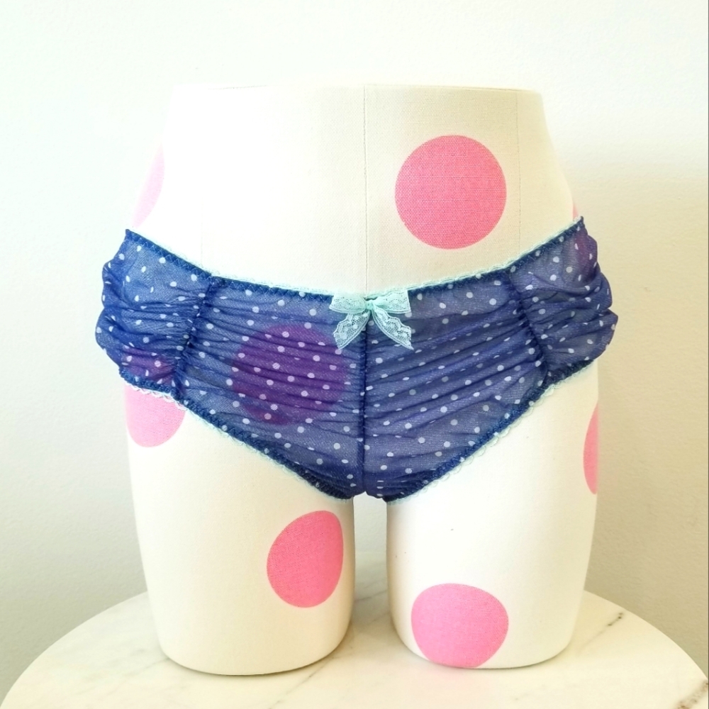 Victoria's Secret Vintage Polka Dot Push-up Bra & Bikini Panty Set NWT Ruching - Picture 6 of 13